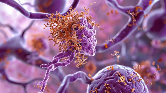 Microscopic view of amyloid plaques in Alzheimers disease