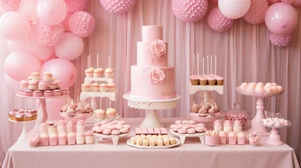 Fotobehang dessert pink baby shower © vectorwin