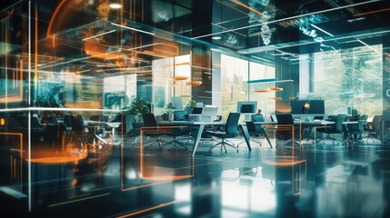 innovation blurred office interior modern
