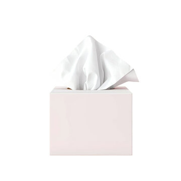 A tissue box with a tissue on it