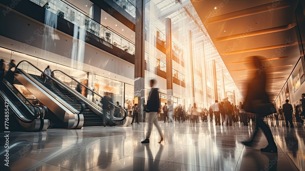 Canvas Prints dynamic blurred mall interior