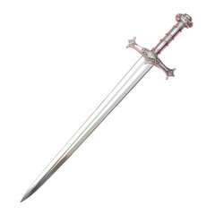 A sword with a metal handle on a Transparent Background