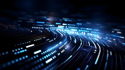 Obraz premium Mesmerizing Futuristic Digital Landscape with Flowing Energy and Interconnected Technological Patterns