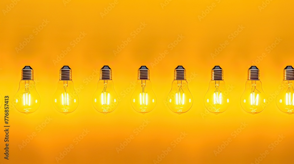 Poster row yellow background light bulb