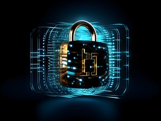 Secure Binary Code Lock Safeguarding Futuristic Digital Data and Cybersecurity