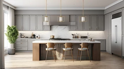 Fotobehang finish grey cabinets © vectorwin