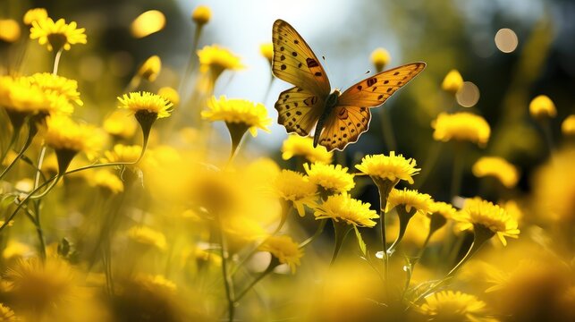 field butterflies yellow