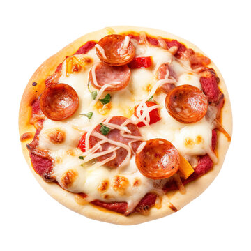 Mini pizza isolated on transparent background Remove png, Clipping Path, pen tool