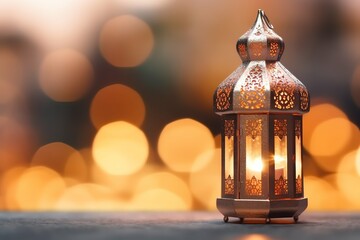 Eid mubarak and ramadan kareem greetings with islamic lantern and mosque. Eid al fitr background