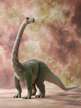 Plush-Like Apatosaurus, Gentle Giant's Tender Gaze. Rendered with a soft plush-like texture, this Apatosaurus model presents a tender gaze, evoking warmth and gentleness in a prehistoric setting.