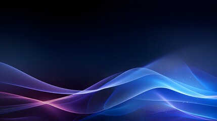 Blue abstract background with a dark sky, flowing lines of light in shades of purple and blue. The background is dark and starry, creating an atmosphere of mystery and depth. For PPT, Background