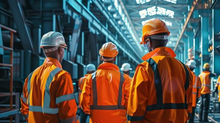 Workers demonstrating safety practices on World Safety Day
