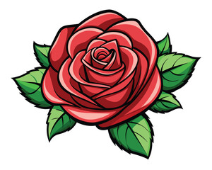 Red Rose Flower Vector illustration