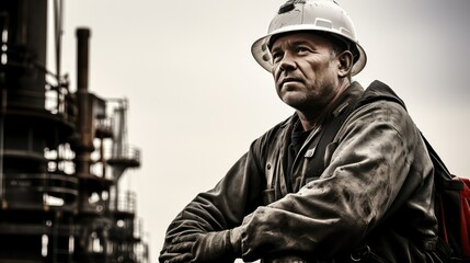 hard oil drilling worker