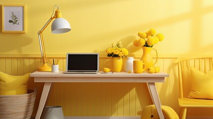 vibrant yellow desktop