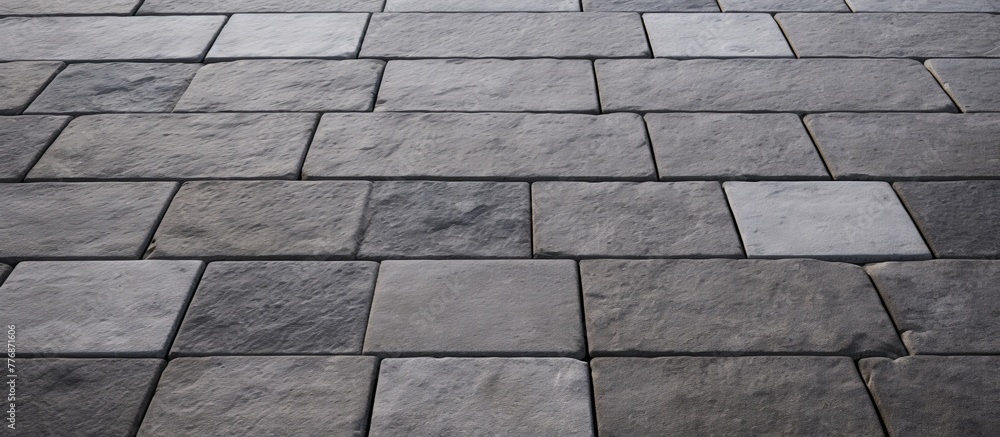 Poster stone floor patterns are highlighted in a close-up image, set against a contrasting black and white 