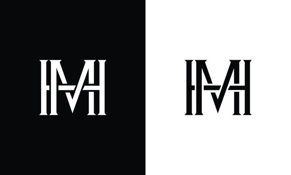 Alphabet letters Initials Monogram logo HM, MH, H and M