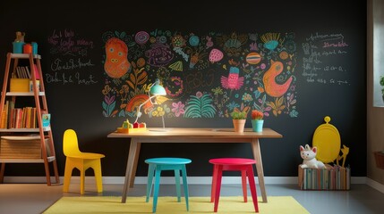 playroom light chalkboard - obrazy, fototapety, plakaty