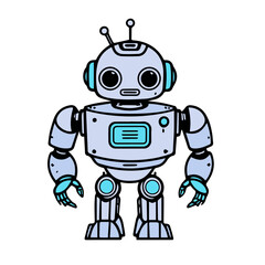 robot Outline color vector icon design illustration