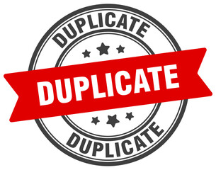 Fototapeta premium duplicate stamp. duplicate label on transparent background. round sign