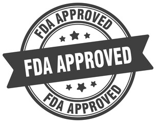 fda approved stamp. fda approved label on transparent background. round sign
