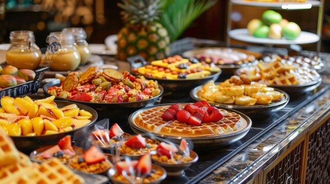 Tempting treats are on display at every turn with sweet and savory options ranging from fluffy waffles topped with fresh fruit to steaming bowls of aromatic curry.