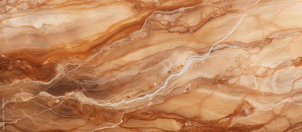Poster marble surface with intricate brown and white design, showing beautiful and elegant patterns in clos