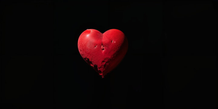 Artistic heart with black background