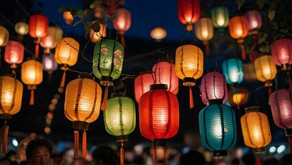 The Serenity of Night Market Lanterns