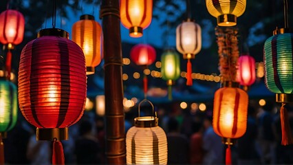  The Serenity of Night Market Lanterns