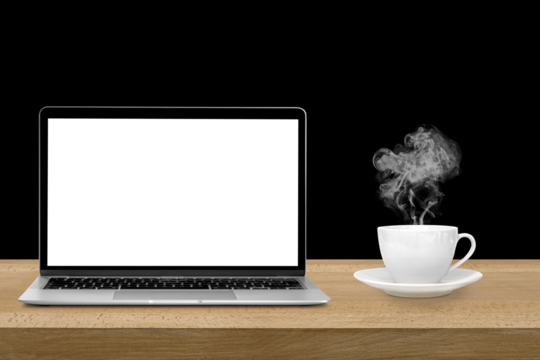 modern laptop computer isolated on the desk