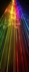 Stunning 3d render of abstract multicolor spectral lines of light in perspective, background,...