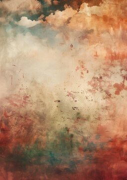 Vintage Photography Backdrop with Painted Soft Clouds