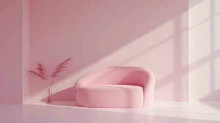 pink room with armchair and chair