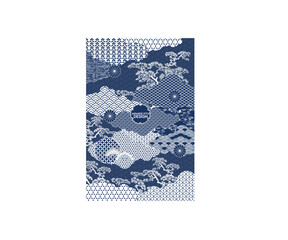 Traditional Japanese pattern backgroud design.