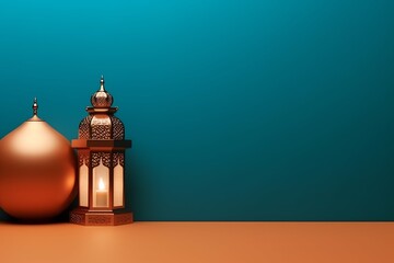 Eid mubarak and ramadan kareem greetings with islamic lantern and mosque. Eid al fitr background