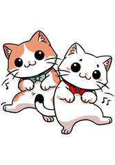 two dancing cats