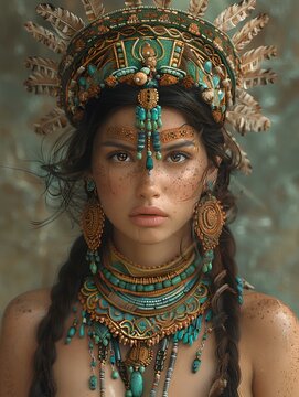portrait of a woman, incan warrior princess