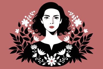 A Creative Fashion Portrait Blossoming with Delicate Patterns