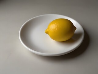 Fresh lemon slices on a white plate