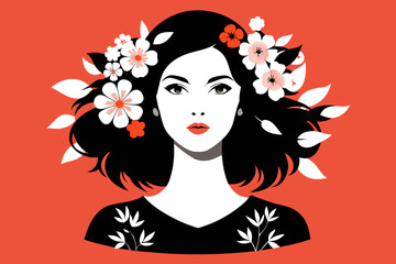 A Creative Fashion Portrait of Women Adorned with Flowers