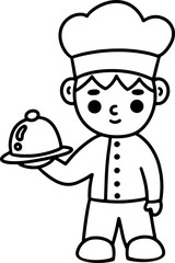 cook outline coloring