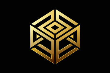 An emblem of opulence and universality, this golden logo design transcends boundaries, fitting for global enterprises, cutting-edge technologies, and media agencies alike.