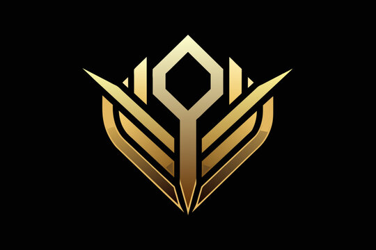 An emblem of opulence and universality, this golden logo design transcends boundaries, fitting for global enterprises, cutting-edge technologies, and media agencies alike.