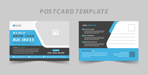 Creative modern corporate business postcard EDDM design template. presentation, brochure, book cover layout, flyers