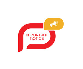 important notice sign on white background	