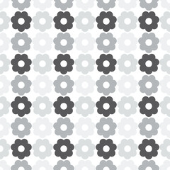 Seamless pattern with grey flower