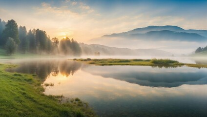 sunrise over the river
