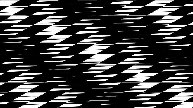 Abstract creative black and white geometric diamond shape pattern motion background. Video animation Ultra HD 4k footage.
