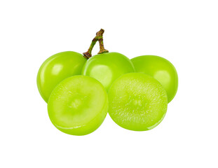 Green grape isolated on white background.